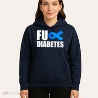 Fuck Diabetes Blue Ribbon Awareness Hoodie thumb 5