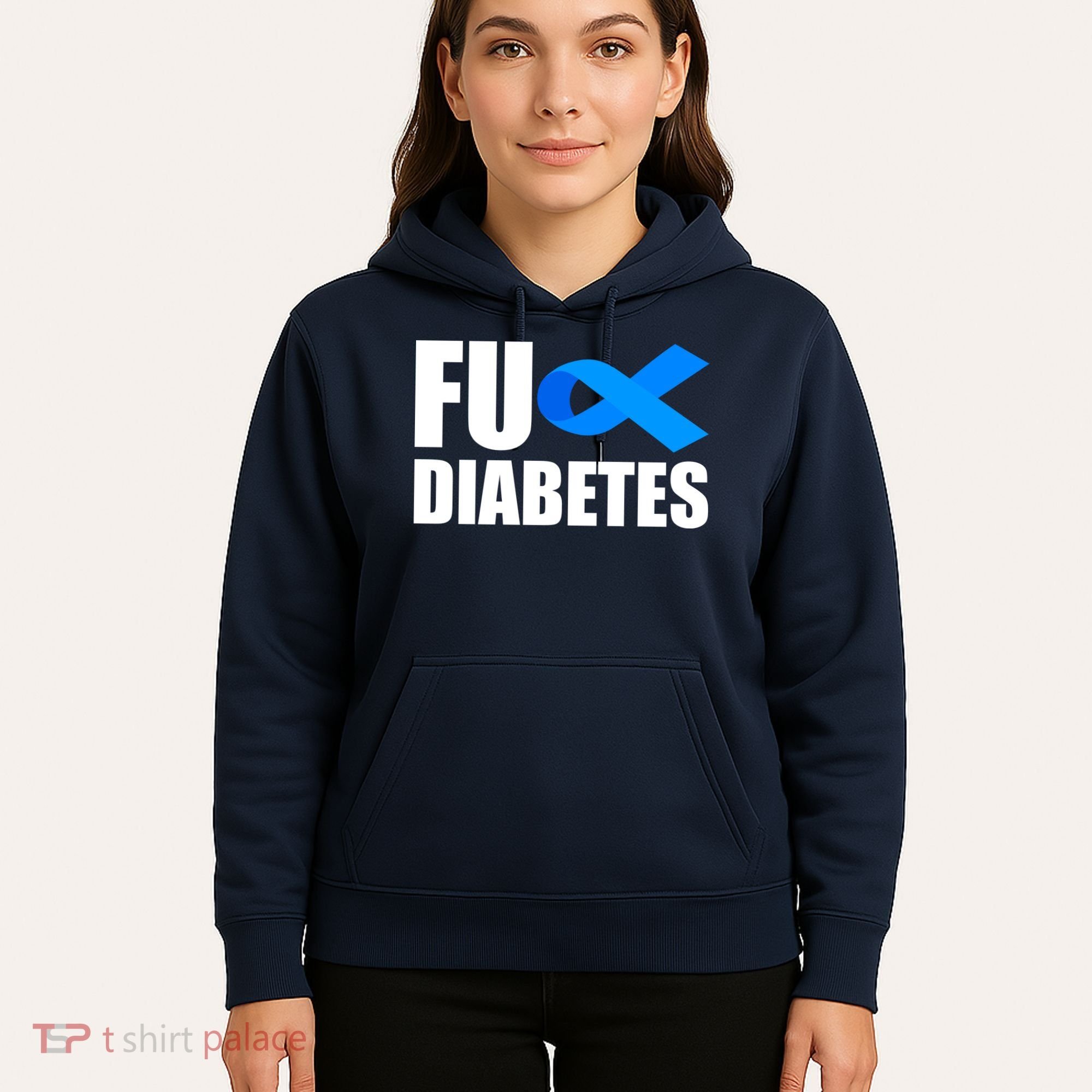 Fuck Diabetes Blue Ribbon Awareness Hoodie