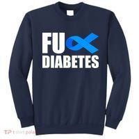 Fuck Diabetes Blue Ribbon Awareness Sweatshirt thumb 0