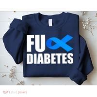 Fuck Diabetes Blue Ribbon Awareness Sweatshirt thumb 2