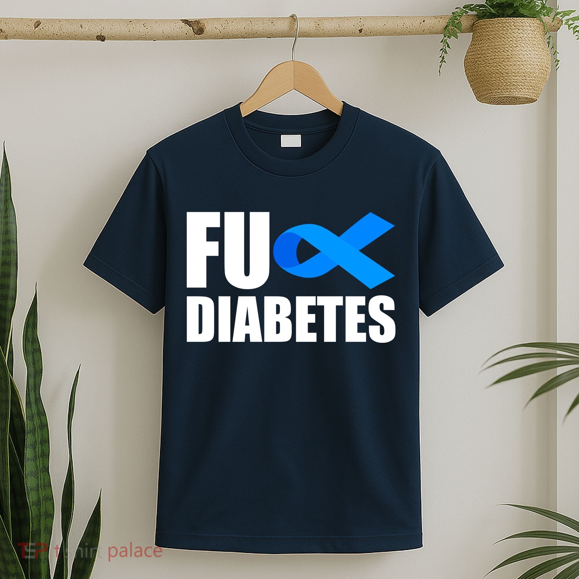 Fuck Diabetes Blue Ribbon Awareness T-Shirt