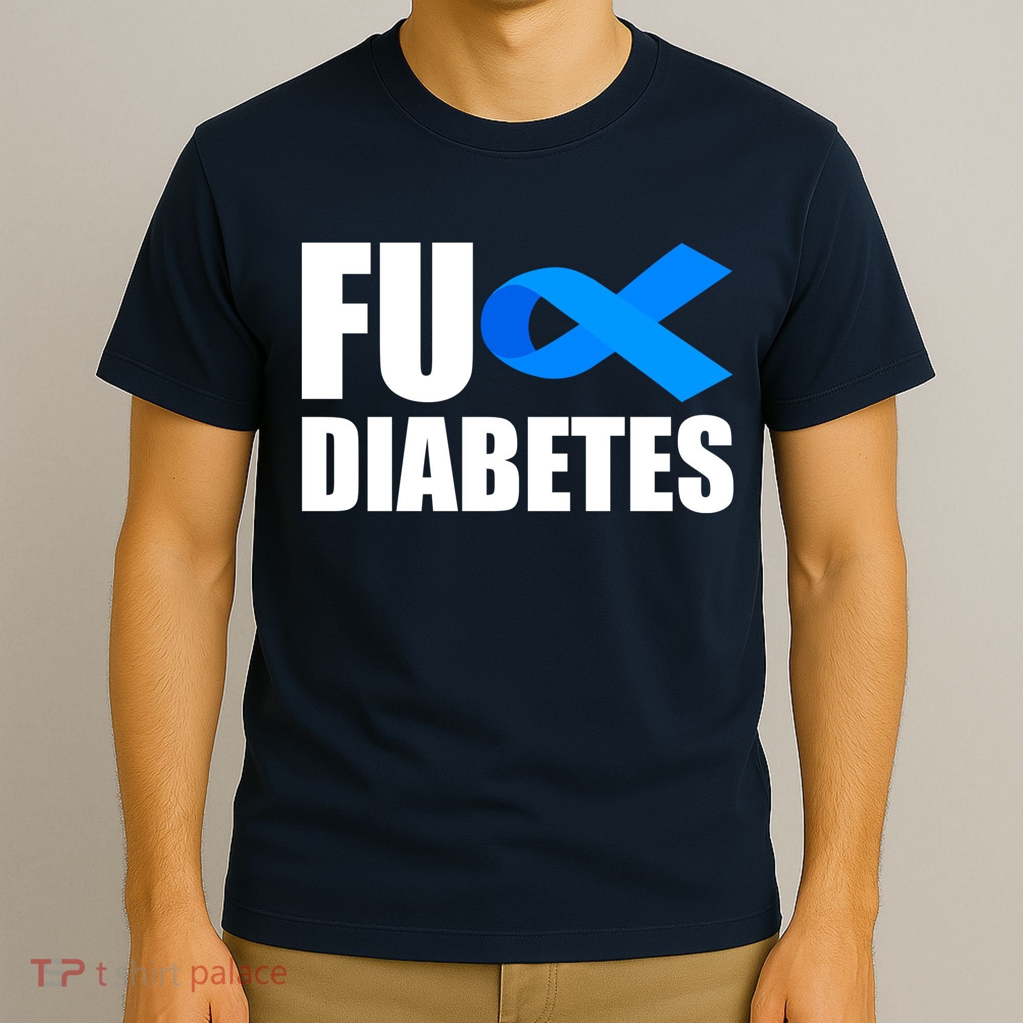 Fuck Diabetes Blue Ribbon Awareness T-Shirt