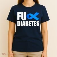 Fuck Diabetes Blue Ribbon Awareness T-Shirt thumb 4