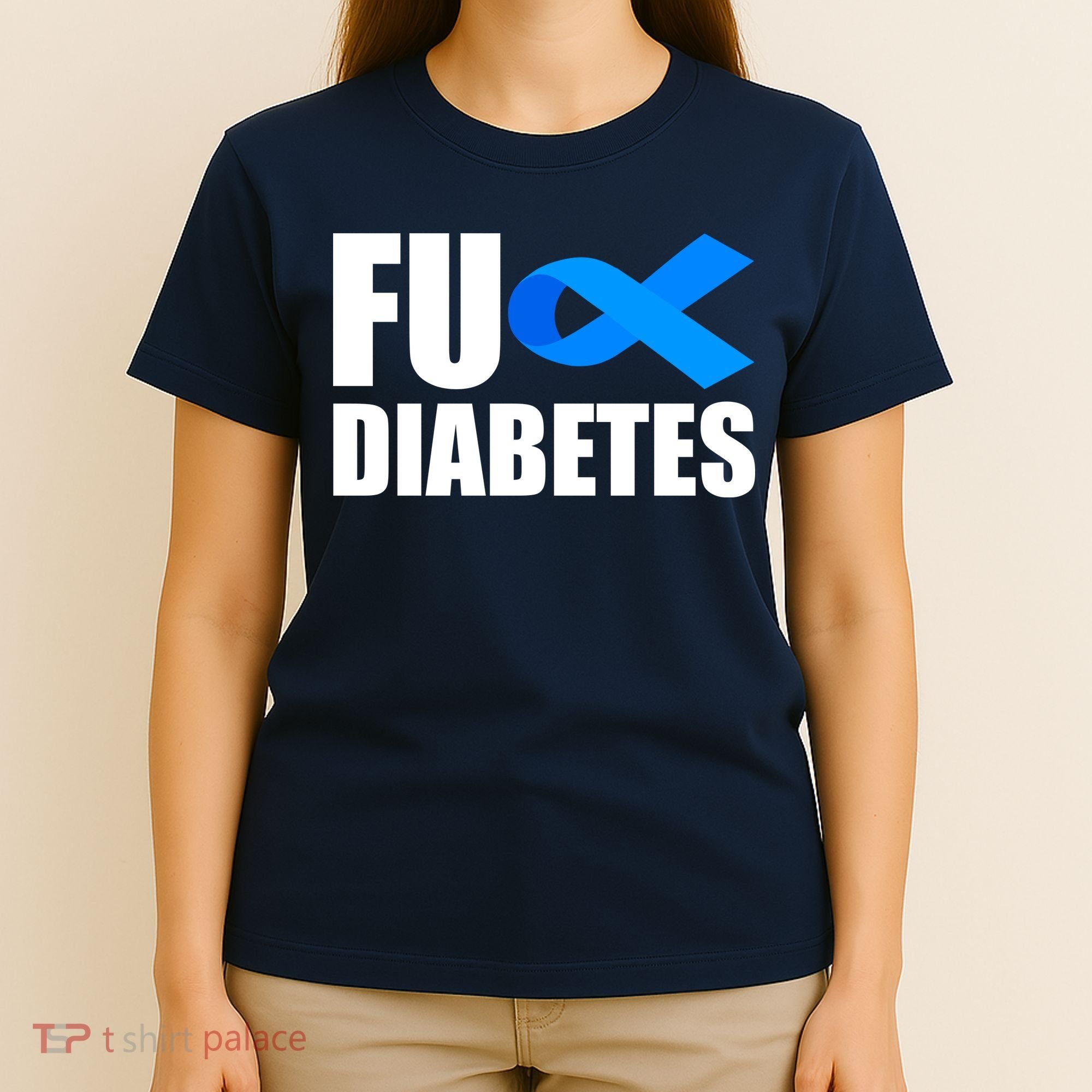 Fuck Diabetes Blue Ribbon Awareness T-Shirt