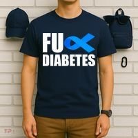 Fuck Diabetes Blue Ribbon Awareness T-Shirt thumb 6