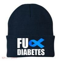 Fuck Diabetes Blue Ribbon Awareness Beanie thumb 0