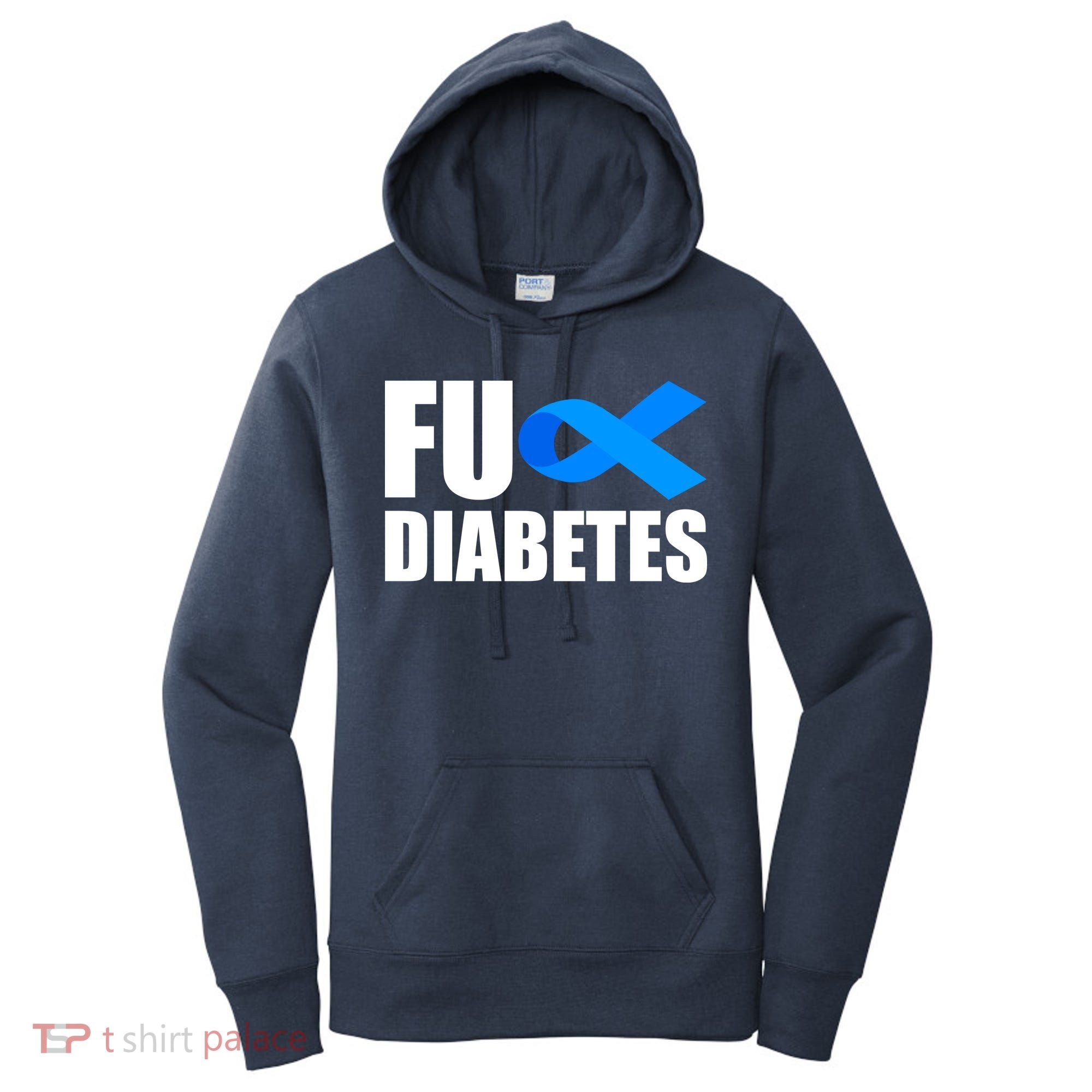 Fuck Diabetes Blue Ribbon Awareness Women's Hoodie