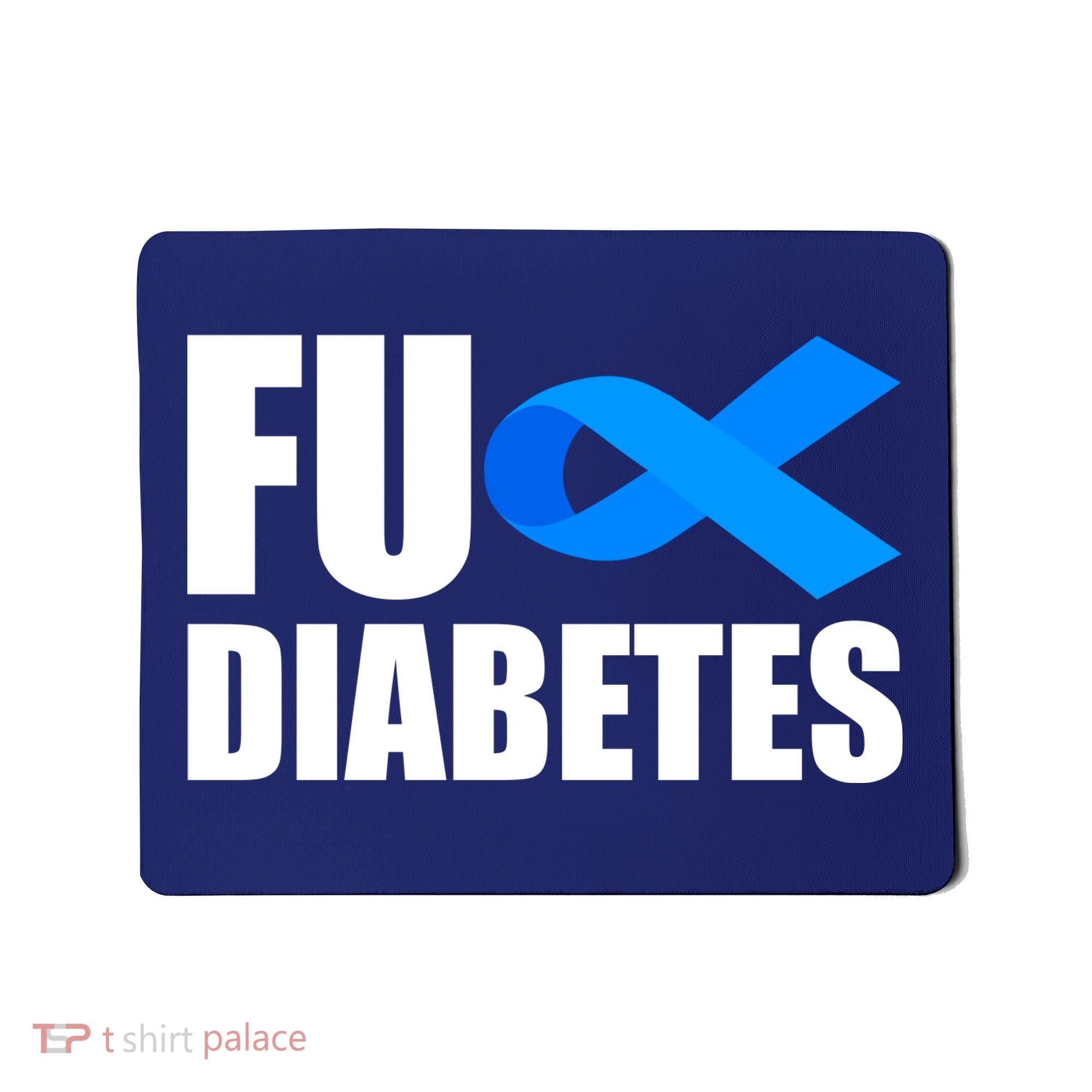 Fuck Diabetes Blue Ribbon Awareness Mousepad