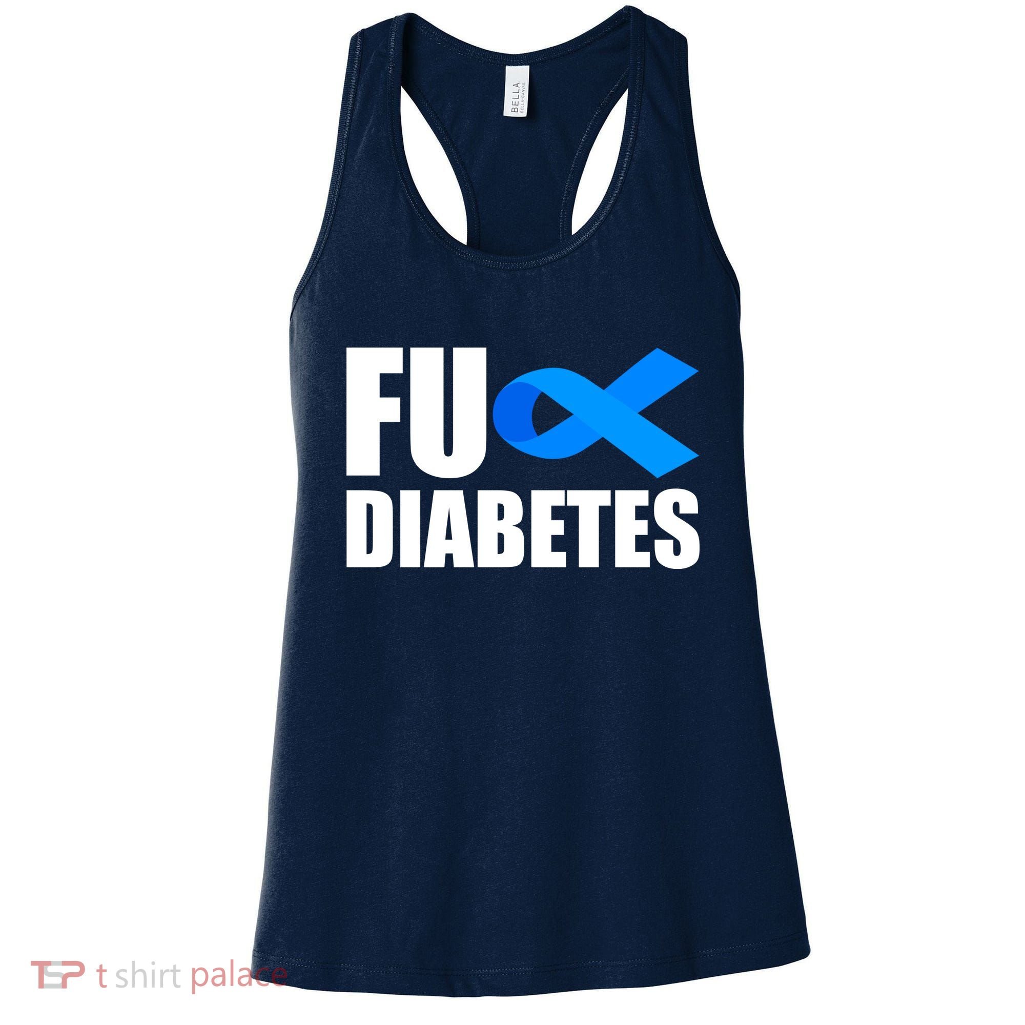 Fuck Diabetes Blue Ribbon Awareness Women's Tank Top
