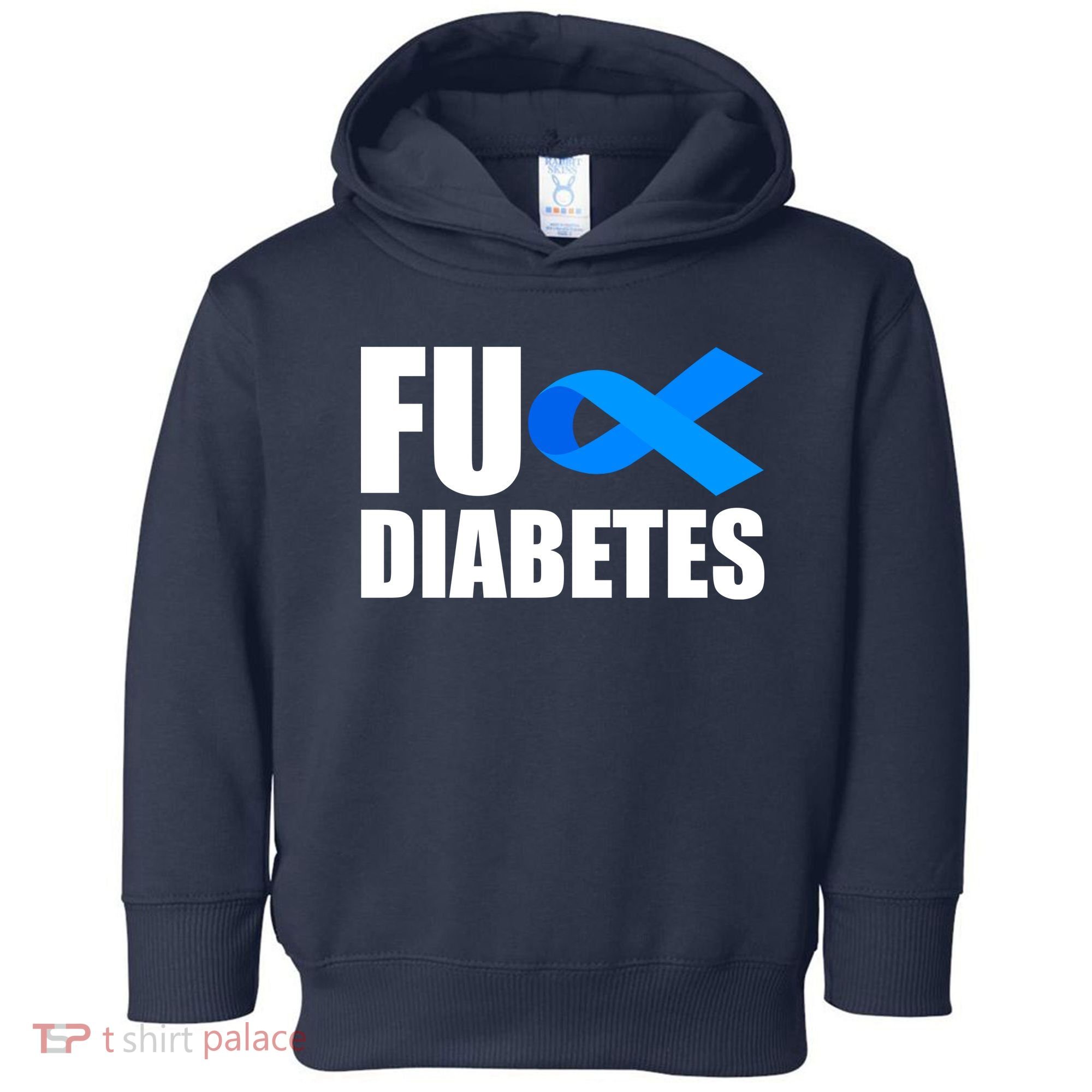 Fuck Diabetes Blue Ribbon Awareness Toddler Hoodie