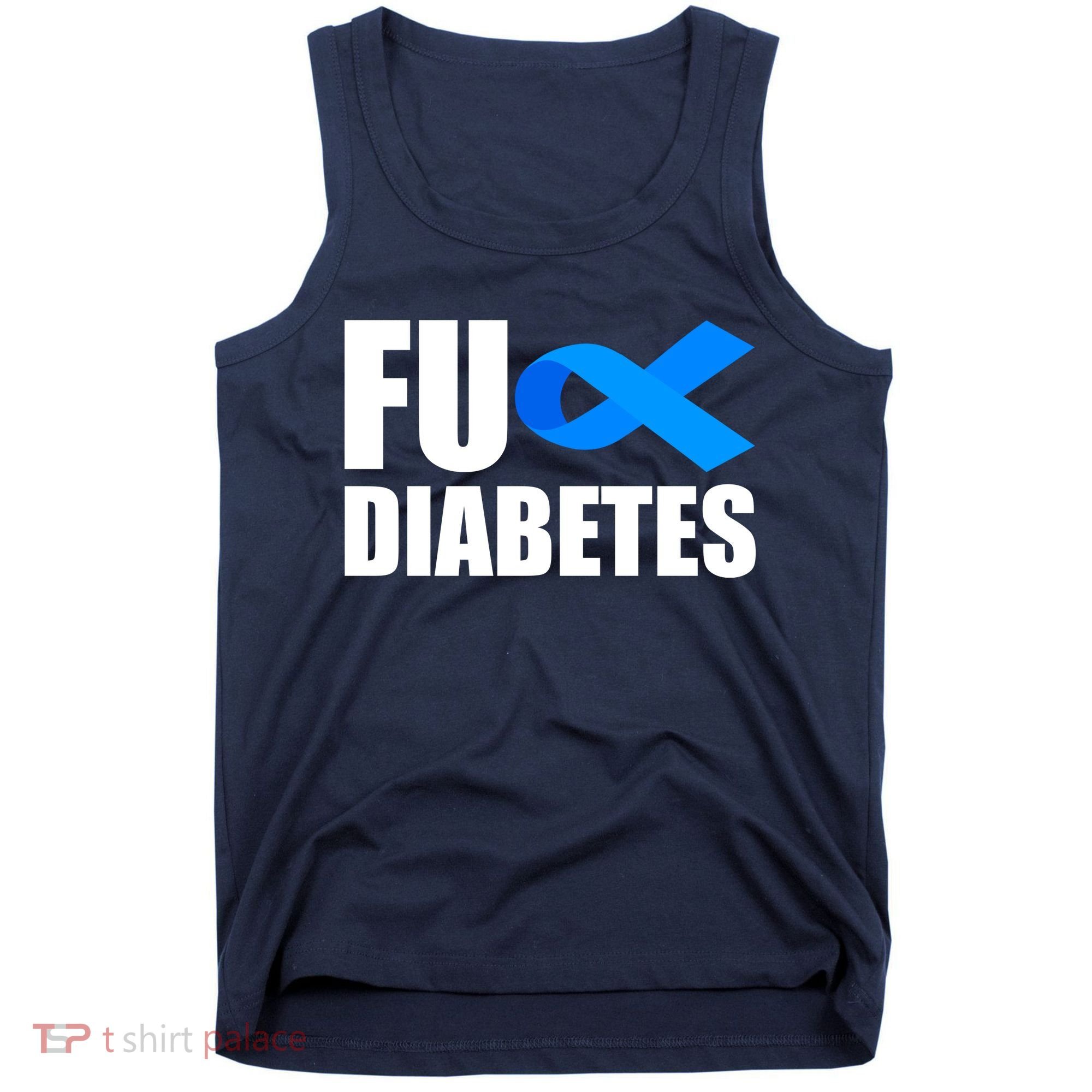 Fuck Diabetes Blue Ribbon Awareness Tank Top