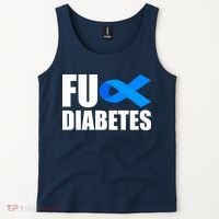 Fuck Diabetes Blue Ribbon Awareness Tank Top thumb 2