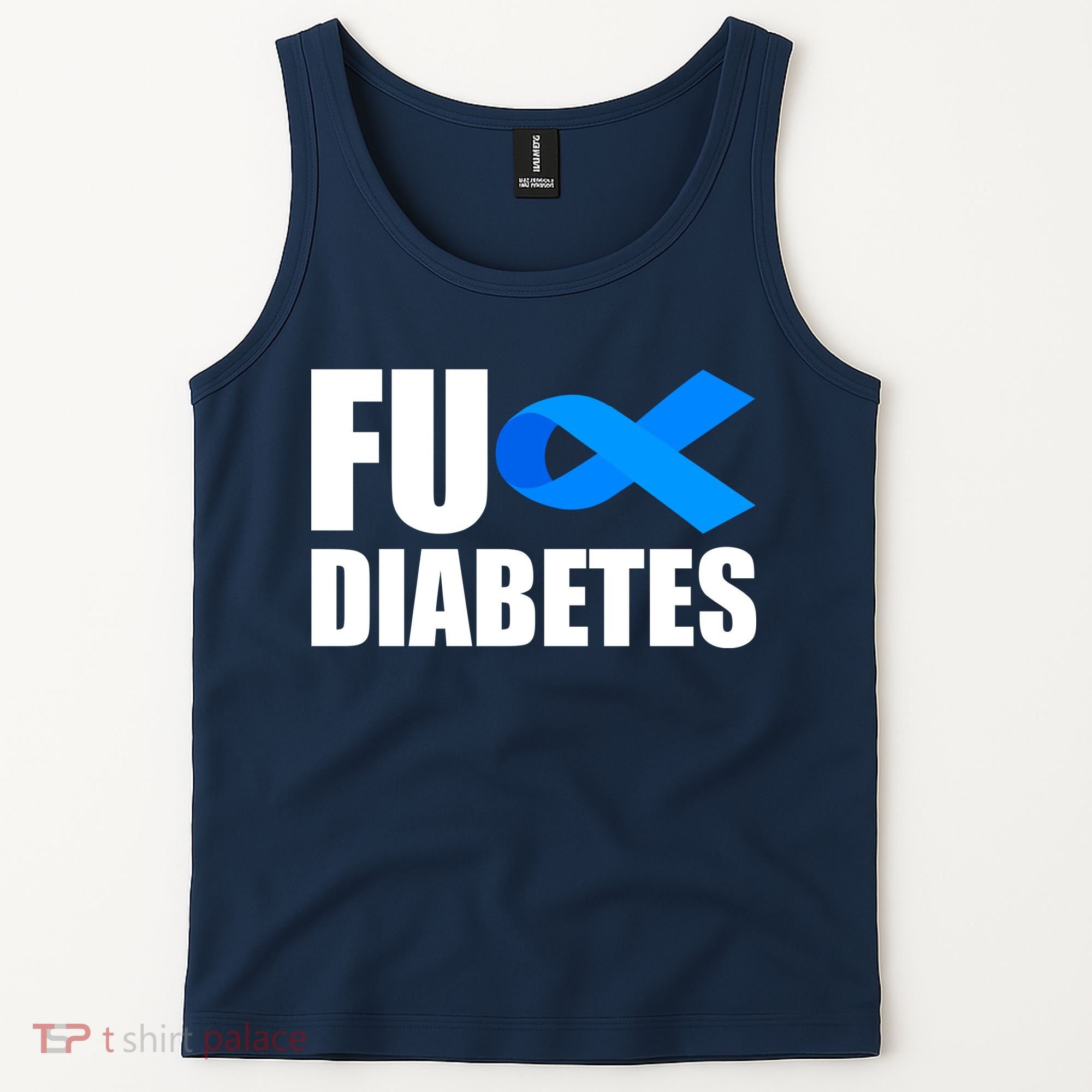 Fuck Diabetes Blue Ribbon Awareness Tank Top