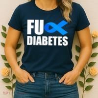 Fuck Diabetes Blue Ribbon Awareness Women's T-Shirt thumb 2