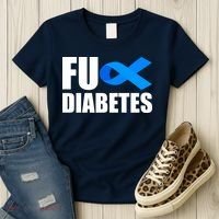Fuck Diabetes Blue Ribbon Awareness Women's T-Shirt thumb 3