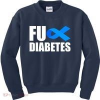 Fuck Diabetes Blue Ribbon Awareness Kids Sweatshirt thumb 0