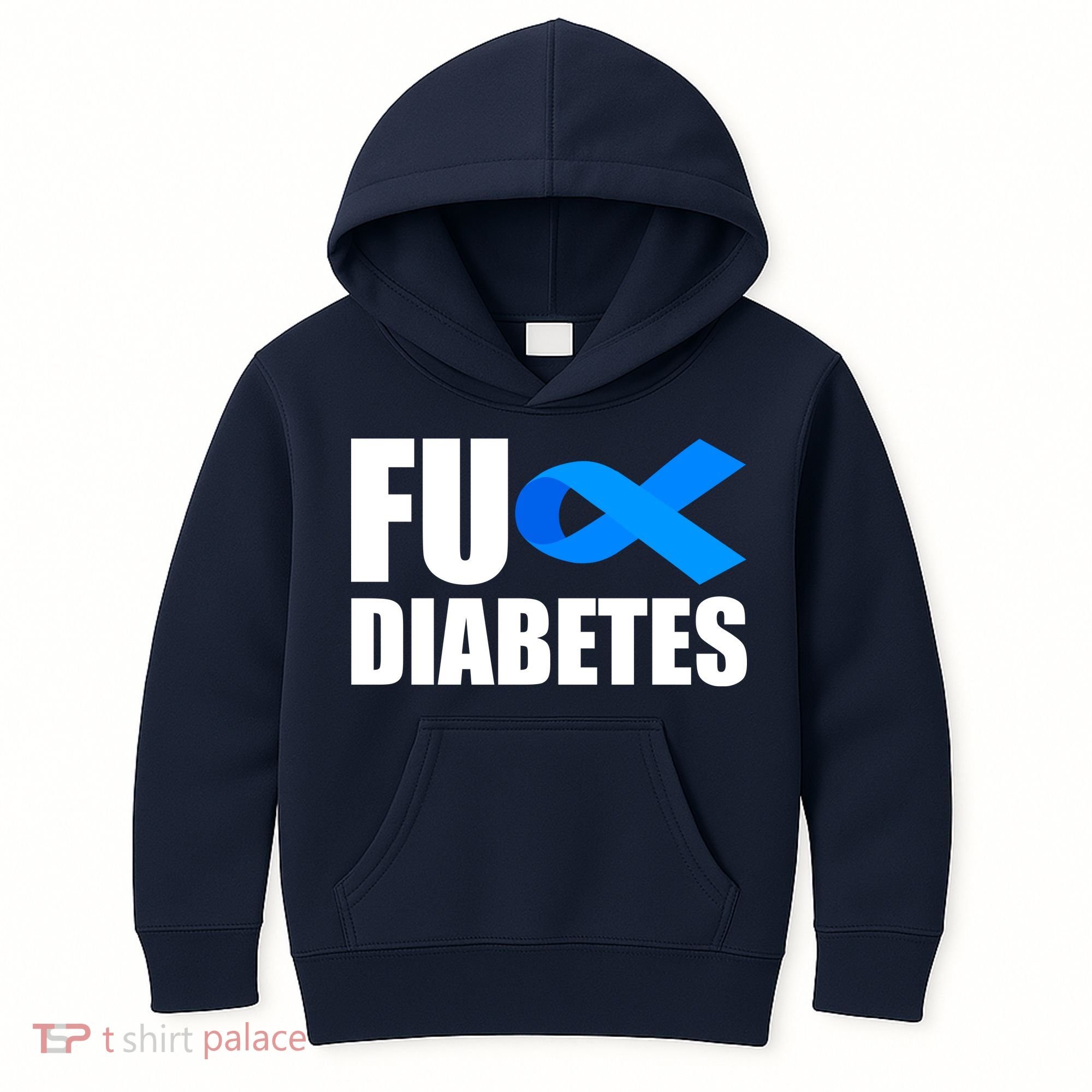Fuck Diabetes Blue Ribbon Awareness Kids Hoodie