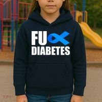 Fuck Diabetes Blue Ribbon Awareness Kids Hoodie thumb 3