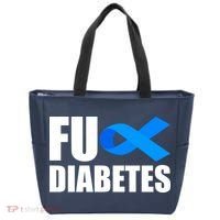 Fuck Diabetes Blue Ribbon Awareness Tote Bag thumb 0