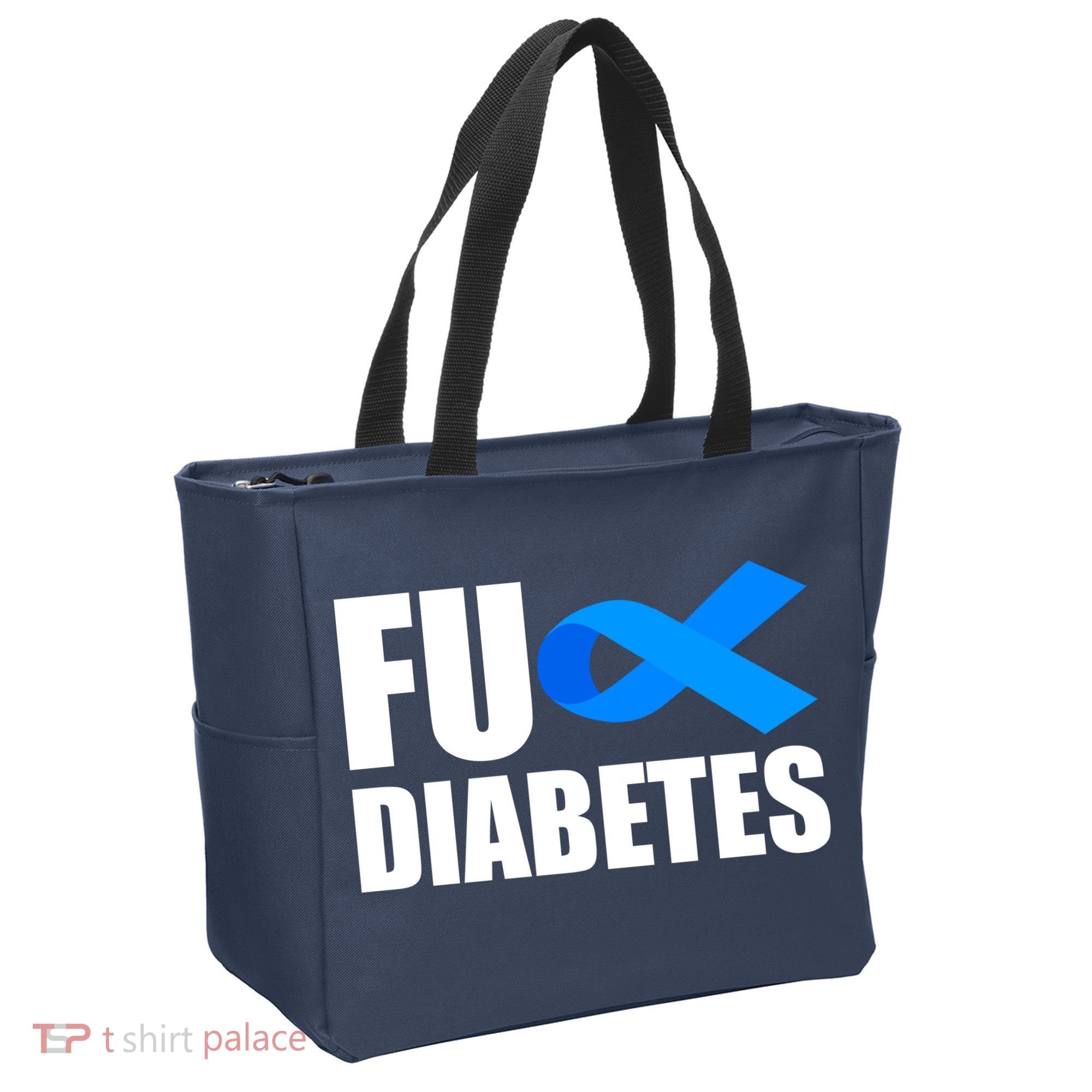 Fuck Diabetes Blue Ribbon Awareness Tote Bag