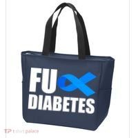 Fuck Diabetes Blue Ribbon Awareness Tote Bag thumb 3