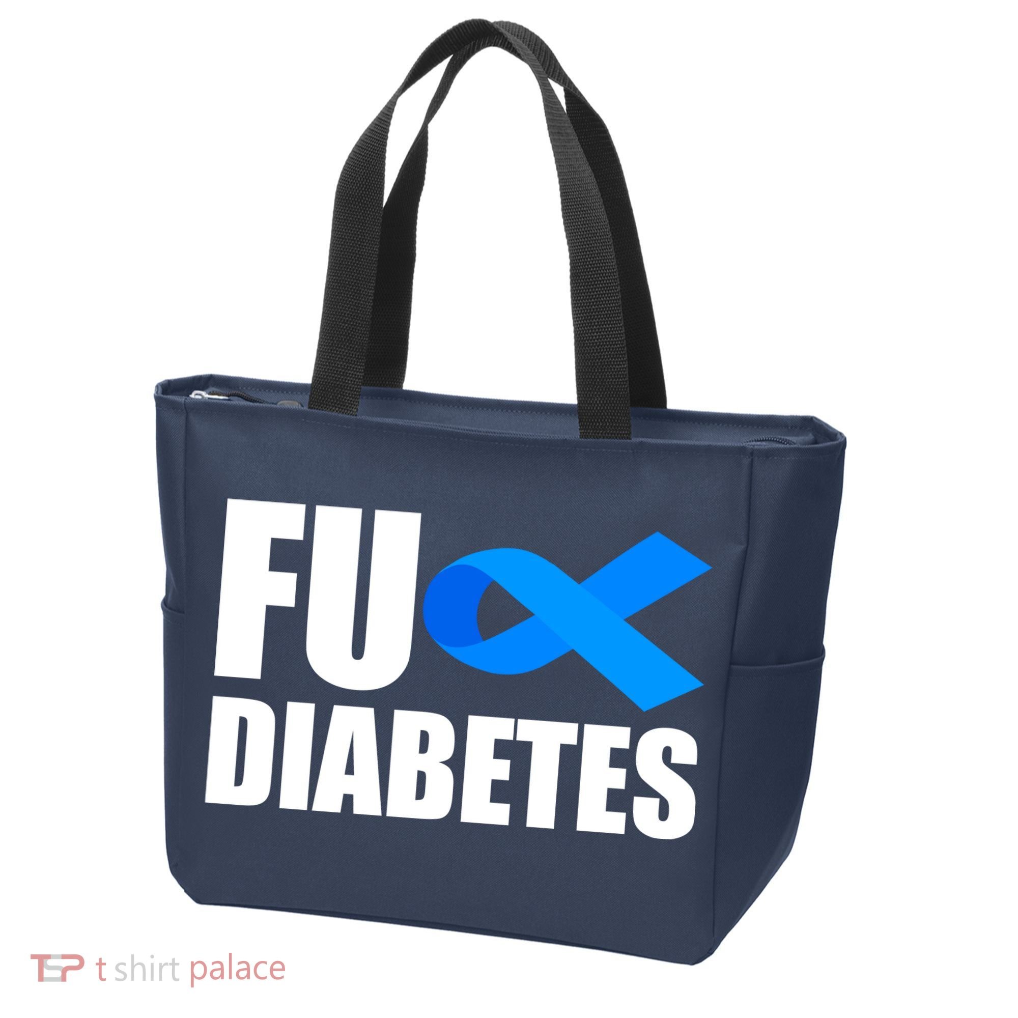 Fuck Diabetes Blue Ribbon Awareness Tote Bag