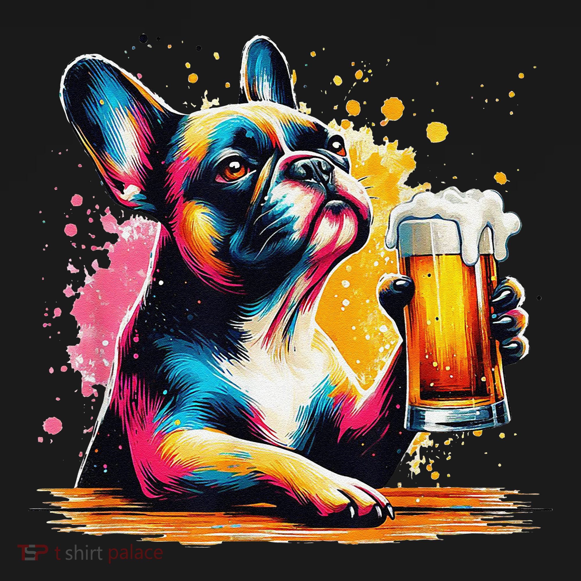 French Dog Beer Drinker Funny French Bulldog Backpack