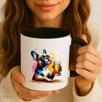 French Dog Beer Drinker Funny French Bulldog Coffee Mug thumb 3