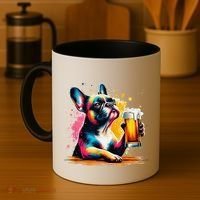 French Dog Beer Drinker Funny French Bulldog Coffee Mug thumb 4