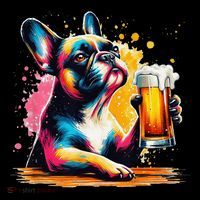 French Dog Beer Drinker Funny French Bulldog Coffee Mug thumb 5