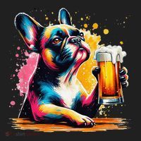 French Dog Beer Drinker Funny French Bulldog Tumbler thumb 3