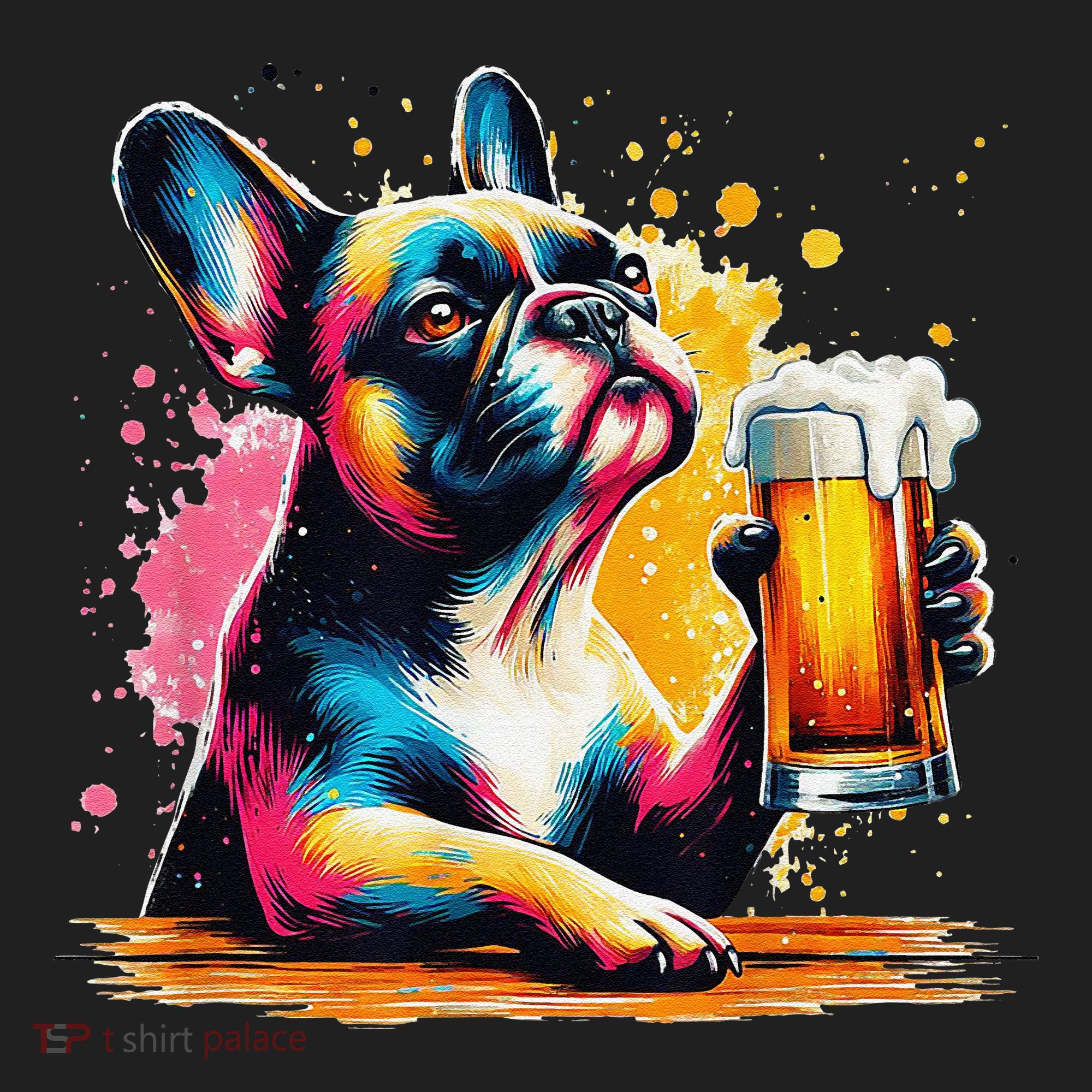 French Dog Beer Drinker Funny French Bulldog Tumbler