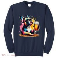 French Dog Beer Drinker Funny French Bulldog Sweatshirt thumb 0