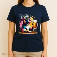 French Dog Beer Drinker Funny French Bulldog T-Shirt thumb 4