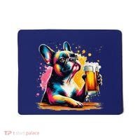 French Dog Beer Drinker Funny French Bulldog Mousepad thumb 0