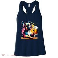 French Dog Beer Drinker Funny French Bulldog Women's Tank Top thumb 0