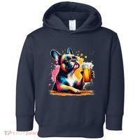 French Dog Beer Drinker Funny French Bulldog Toddler Hoodie thumb 0