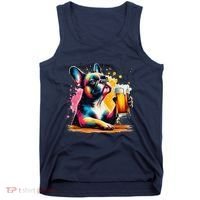 French Dog Beer Drinker Funny French Bulldog Tank Top thumb 0