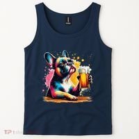 French Dog Beer Drinker Funny French Bulldog Tank Top thumb 2