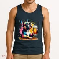 French Dog Beer Drinker Funny French Bulldog Tank Top thumb 3