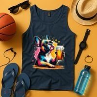 French Dog Beer Drinker Funny French Bulldog Tank Top thumb 4