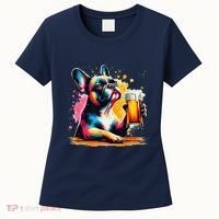 French Dog Beer Drinker Funny French Bulldog Women's T-Shirt thumb 0