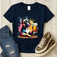 French Dog Beer Drinker Funny French Bulldog Women's T-Shirt thumb 3