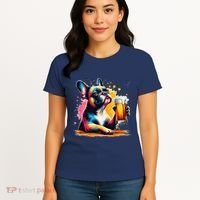 French Dog Beer Drinker Funny French Bulldog Women's T-Shirt thumb 4