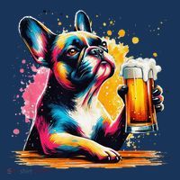 French Dog Beer Drinker Funny French Bulldog Kids Sweatshirt thumb 2