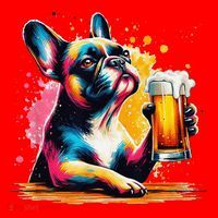 French Dog Beer Drinker Funny French Bulldog Santa Hat thumb 1