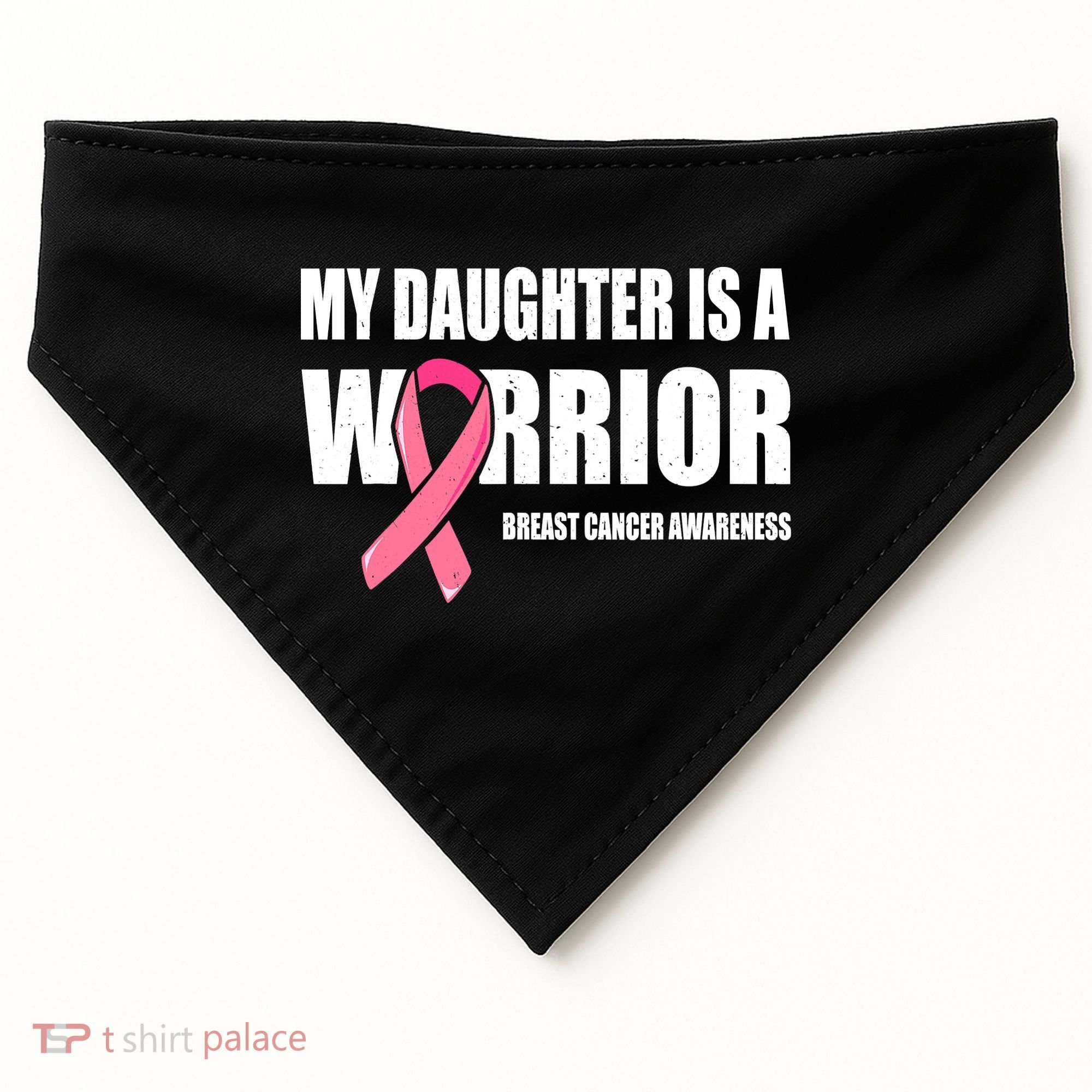 Funny Daughter Breast Cancer Breast Cancer Warrior USA-Made Doggie Bandana