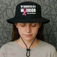 Funny Daughter Breast Cancer Breast Cancer Warrior Bucket Hat thumb 3