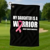 Funny Daughter Breast Cancer Breast Cancer Warrior Golf Towel thumb 1