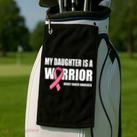 Funny Daughter Breast Cancer Breast Cancer Warrior Golf Towel thumb 2